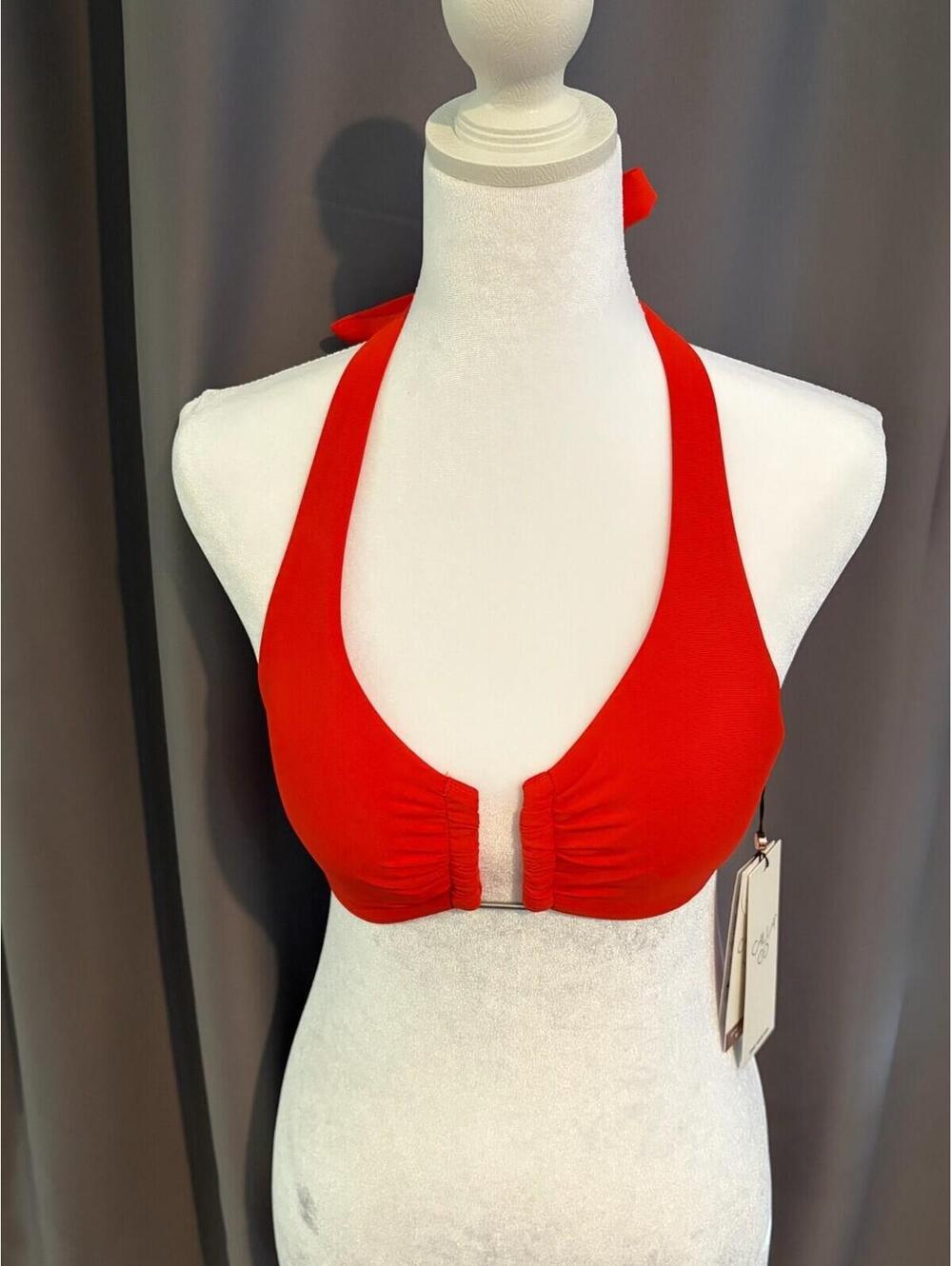 Brand New Calia Ubar Halter Bikini Top Fresh Red Size XS NWT $58 MSRP
